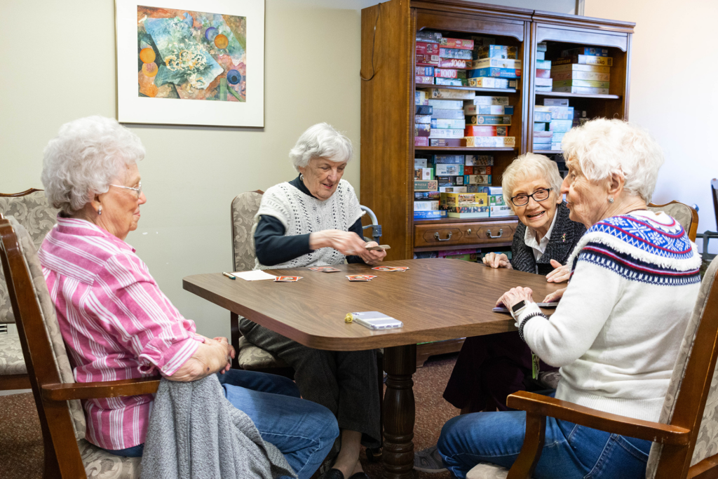 Residents of the Terrace playing cards