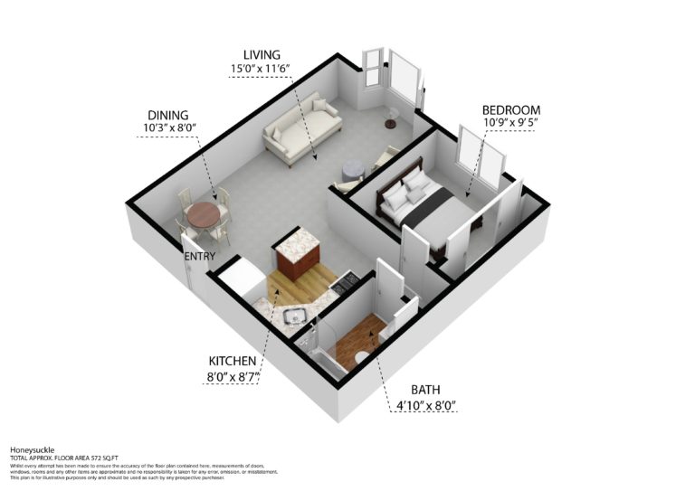 Honeysuckle apartment floor plans in Columbia, MO